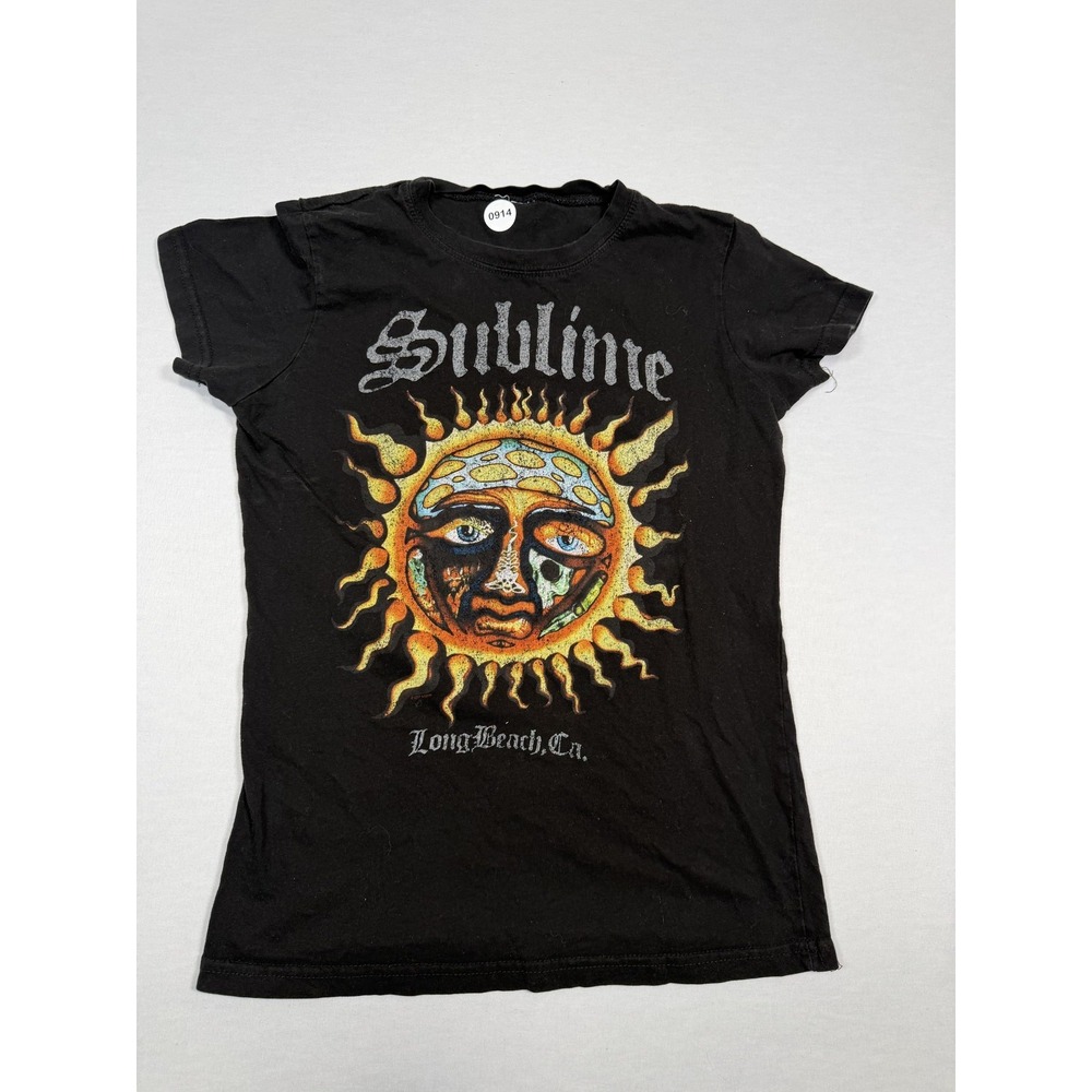 Sublime Shirt Juniors‎ Small Black Band Sun Logo Long Beach CA Rock Graphic Tee